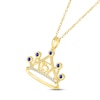 Thumbnail Image 2 of Blue & White Lab-Created Sapphire Quinceañera Crown Necklace 10K Yellow Gold 18&quot;