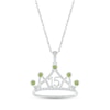 Thumbnail Image 1 of Peridot & White Lab-Created Sapphire Quinceañera Crown Necklace Sterling Silver 18&quot;