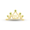 Thumbnail Image 2 of Peridot & White Lab-Created Sapphire Quinceañera Crown Ring 10K Yellow Gold