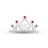 Thumbnail Image 2 of Lab-Created Ruby & White Lab-Created Sapphire Quinceañera Crown Ring Sterling Silver