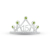 Thumbnail Image 1 of Peridot & White Lab-Created Sapphire Quinceañera Crown Ring Sterling Silver