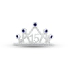 Thumbnail Image 2 of Blue & White Lab-Created Sapphire Quinceañera Crown Ring 10K White Gold