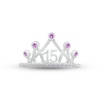 Thumbnail Image 2 of Amethyst & White Lab-Created Sapphire Quinceañera Crown Ring 10K White Gold