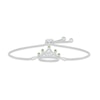 Thumbnail Image 1 of Peridot & White Lab-Created Sapphire Quinceañera Crown Bolo Bracelet Sterling Silver