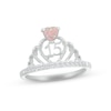 Thumbnail Image 0 of Lab-Created Opal & White Lab-Created Sapphire Quinceañera Crown Ring Sterling Silver