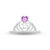 Thumbnail Image 1 of Amethyst & White Lab-Created Sapphire Quinceañera Crown Ring Sterling Silver