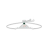 Thumbnail Image 1 of Lab-Created Emerald & White Lab-Created Sapphire Quinceañera Crown Bolo Bracelet Sterling Silver & 10K Rose Gold