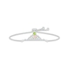 Thumbnail Image 1 of Peridot & White Lab-Created Sapphire Quinceañera Crown Bolo Bracelet Sterling Silver & 10K Rose Gold