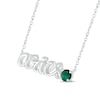 Thumbnail Image 1 of Lab-Created Emerald Zodiac Aries Necklace Sterling Silver 18"