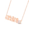 Thumbnail Image 2 of Lab-Created Opal Zodiac Aries Necklace 10K Rose Gold 18&quot;