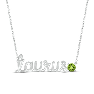 Lab-Created Emerald Zodiac Taurus Necklace Sterling Silver 18, Kay