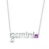 Thumbnail Image 0 of Amethyst Zodiac Gemini Necklace 10K White Gold 18"