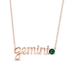 Thumbnail Image 0 of Lab-Created Emerald Zodiac Gemini Necklace 10K Rose Gold 18"