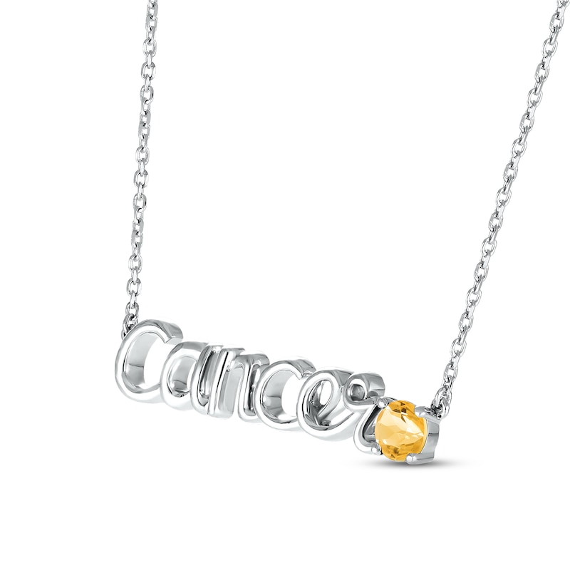 Main Image 2 of Citrine Zodiac Cancer Necklace Sterling Silver 18&quot;