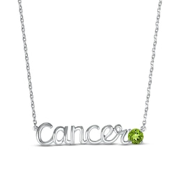 Peridot Zodiac Cancer Necklace Sterling Silver 18&quot;