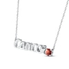 Thumbnail Image 2 of Garnet Zodiac Cancer Necklace Sterling Silver 18&quot;