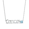 Thumbnail Image 0 of Swiss Blue Topaz Zodiac Cancer Necklace Sterling Silver 18"
