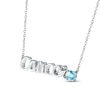 Thumbnail Image 1 of Swiss Blue Topaz Zodiac Cancer Necklace Sterling Silver 18"