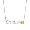 Thumbnail Image 1 of Citrine Zodiac Cancer Necklace 10K White Gold 18&quot;