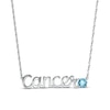 Thumbnail Image 1 of Swiss Blue Topaz Zodiac Cancer Necklace 10K White Gold 18&quot;