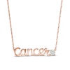 Thumbnail Image 0 of White Lab-Created Sapphire Zodiac Cancer Necklace 10K Rose Gold 18"