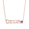 Thumbnail Image 0 of Amethyst Zodiac Cancer Necklace 10K Rose Gold 18"