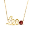 Thumbnail Image 1 of Garnet Zodiac Leo Necklace 10K Yellow Gold 18&quot;