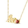 Thumbnail Image 2 of Garnet Zodiac Leo Necklace 10K Yellow Gold 18&quot;