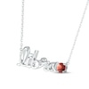 Thumbnail Image 2 of Garnet Zodiac Libra Necklace Sterling Silver 18&quot;