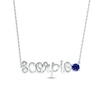 Thumbnail Image 1 of Blue Lab-Created Sapphire Zodiac Scorpio Necklace Sterling Silver 18&quot;