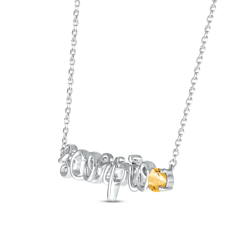 Citrine Zodiac Scorpio Necklace Sterling Silver 18"