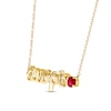 Thumbnail Image 2 of Lab-Created Ruby Zodiac Scorpio Necklace 10K Yellow Gold 18&quot;