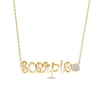 Thumbnail Image 0 of Lab-Created Opal Zodiac Scorpio Necklace 10K Yellow Gold 18"
