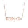 Thumbnail Image 0 of White Lab-Created Sapphire Zodiac Scorpio Necklace 10K Rose Gold 18"