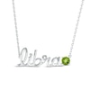 Thumbnail Image 1 of Peridot Zodiac Libra Necklace 10K White Gold 18&quot;