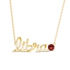 Thumbnail Image 1 of Garnet Zodiac Libra Necklace 10K Yellow Gold 18&quot;