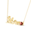 Thumbnail Image 2 of Garnet Zodiac Libra Necklace 10K Yellow Gold 18&quot;