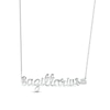 Thumbnail Image 1 of White Lab-Created Sapphire Zodiac Sagittarius Necklace Sterling Silver 18&quot;