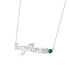 Thumbnail Image 1 of Lab-Created Emerald Zodiac Sagittarius Necklace 10K White Gold 18"