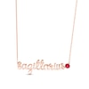 Thumbnail Image 0 of Lab-Created Ruby Zodiac Sagittarius Necklace 10K Rose Gold 18"