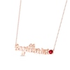 Thumbnail Image 1 of Lab-Created Ruby Zodiac Sagittarius Necklace 10K Rose Gold 18"