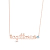 Thumbnail Image 0 of Aquamarine Zodiac Sagittarius Necklace 10K Rose Gold 18"