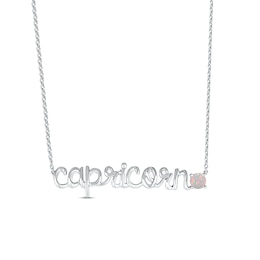 Lab-Created Opal Zodiac Capricorn Necklace Sterling Silver 18&quot;