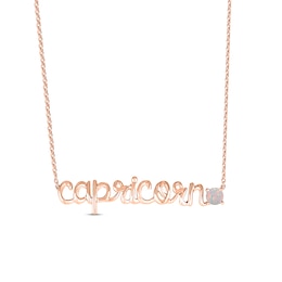 Lab-Created Opal Zodiac Capricorn Necklace 10K Rose Gold 18&quot;