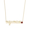 Thumbnail Image 1 of Garnet Zodiac Aquarius Necklace 10K Yellow Gold 18&quot;