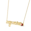 Thumbnail Image 2 of Garnet Zodiac Aquarius Necklace 10K Yellow Gold 18&quot;