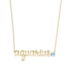 Thumbnail Image 1 of Aquamarine Zodiac Aquarius Necklace 10K Yellow Gold 18&quot;