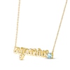 Thumbnail Image 2 of Aquamarine Zodiac Aquarius Necklace 10K Yellow Gold 18&quot;