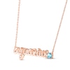 Thumbnail Image 1 of Swiss Blue Topaz Zodiac Aquarius Necklace 10K Rose Gold 18"