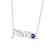 Thumbnail Image 2 of Blue Lab-Created Sapphire Zodiac Pisces Necklace Sterling Silver 18&quot;